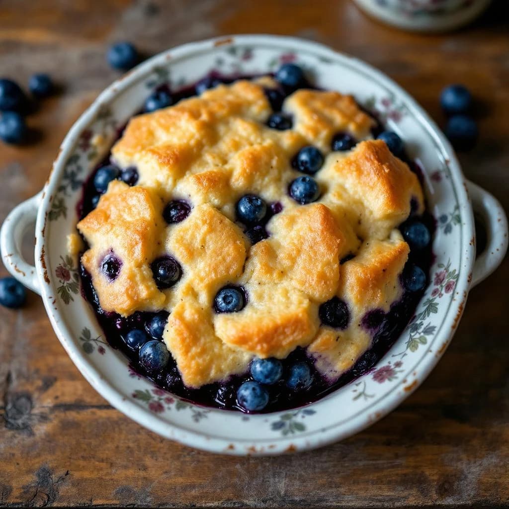 Pouding aux bleuets